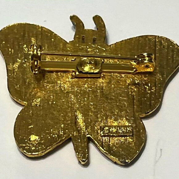 RARE Pledge Of Allegiance One Nation Under God BUTTERFLY Brooch Signed Rafaelian - Picture 2 of 3